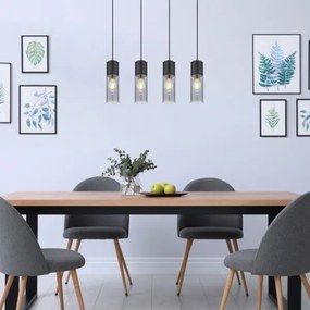 Globo 21000-4HB - Lampadario a sospensione con filo ANNIKA 4xE27/25W/230V nero