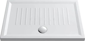 Piatto doccia rettangolare 80 x 120 slim cm H 5,5 cm porcellana antiscivolo bianco