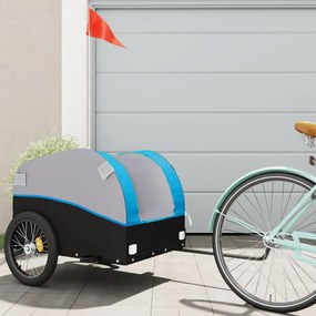 Rimorchio Da Bici Nero E Blu 45 Kg İn Ferro /