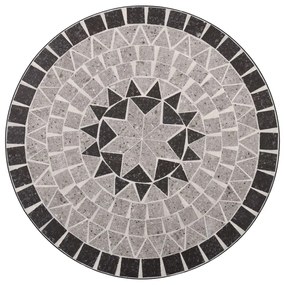 Set bistrò 3 pz con mosaico in ceramica grigio