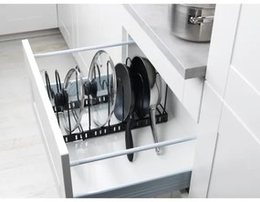 WENKO 53149100 - Porta coperchi e padelle 18x18 cm nero