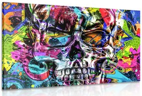 Stampa su tela – Teschio artistico colorato