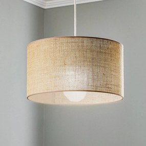 Duolla Lampada a sospensione in juta cilindrica marrone naturale Ø40cm 1-flg.