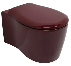 Vaso WC sospeso OLYMPIA CERAMICA soft melanzana, sedile incluso P 55 x L 36 cm