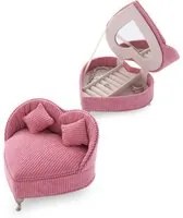 Portagioie cofanetto cuore rosa 18x13x14 cm
