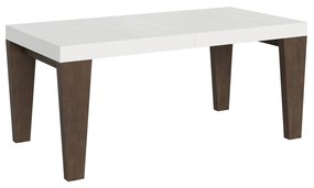 Tavolo allungabile Spimbo Mix piano e gambe in diverse finiture, Bianco Frassino / Noce / 90x180/440 cm