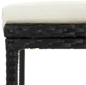 Set Bar da Giardino 5 pz con Cuscini Polyrattan Nero