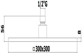 Paffoni syncro king zsof078 soffione doccia quadro 30x30 spessore 8 mm anticalcare in metallo cromo