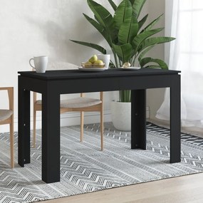 Tavolo Da Pranzo Nero 120x60x76 Cm İn Legno Multistrato /