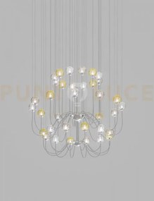 Puppet sospensione 36p multicolore 1 cromo lucido 36 luci attacco g9