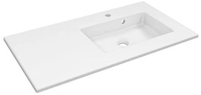 Lavabo a incasso rettangolare vasca a destra Neo L 91 x H 11 x P 49 cm in porcellana bianco lucido