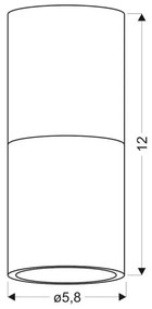 Plafoniera TUBA 1xGU10/50W/230V nero