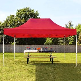 TOOLPORT 3x4,5m gazebo pieghevole PES, PROFESSIONAL alluminio, rosso - (600194)