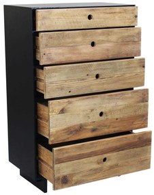 PINUS BLACK - cassettiera in pino riciclato