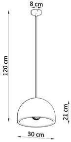 Lampada a Sospensione in Cemento PABLITO E27 Grigia