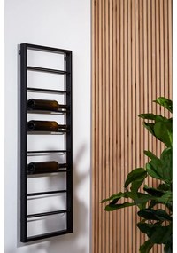 Portabottiglie in metallo nero da parete 42x120x6 cm Macaben - Light &amp; Living