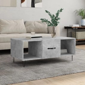 Tavolino Salotto Grigio Cemento 102x50x40 Cm Legno Multistrato /
