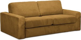 Divano color senape allungabile con rivestimento in velluto a coste 195 cm Nona – Makamii