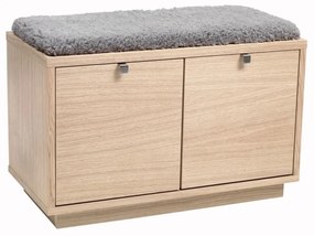 Scarpiera color naturale con panca grigia 70 cm Confetti - Rowico