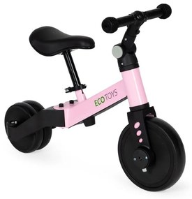 Triciclo con barra di guida in rosa ECOTOYS