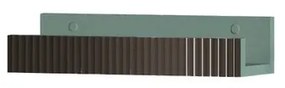 Mensola per bagno Niwa L 40 cm laccato opaco verde timo con vetro grigio carbone