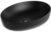 Lavabo d'appoggio ovale in ceramica da 60x40 cm nero - Serie Nature cod 82217