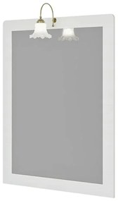 Mobile bagno a terra 85 cm bianco decape con lavabo specchio e lampada Romantica