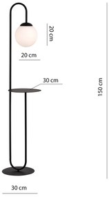 Piantana Minimal Arawn Acciaio Nero 1 Luce E14 Ip20