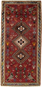 Shiraz Tappeto persiano 130x60 Rosso (Iran) Annodato A Mano