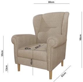 Poltrona con braccioli marrone chiaro Swan – Ropez