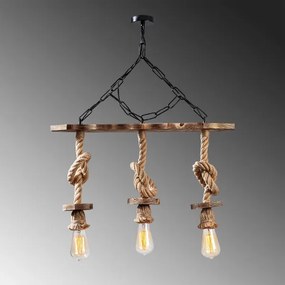 Lampadario a sospensione con catena EREBOS 3xE27/40W/230V marrone