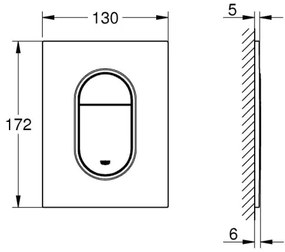 GROHE 37624DA0 - Pulsante di comando 130 × 172 mm, finitura bronzo