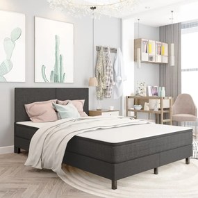 Letto A Molle Grigio Scuro İn Tessuto 180x200 Cm /