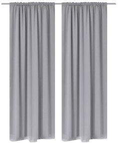 Tende Oscuranti Con Testa A Fessura 2 Pz Grigie 135x245 Cm /