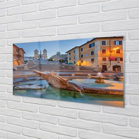 Rivestimento parete cucina Edifici della fontana del tramonto di Roma 100x50 cm