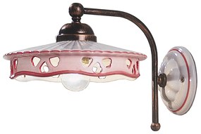 Applique Classica Alessandria Ferro E Ceramica Nero Sfumato Rame 1 Luce E27