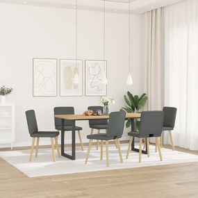 Sedie Da Pranzo 6 Pz Grigio Scuro İn Tessuto /