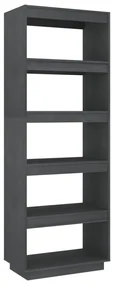 Libreria/divisorio grigio 60x35x167cm in legno massello di pino