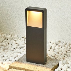 Lucande lampioncino LED Leya, 35 cm, antracite, metallo, IP54