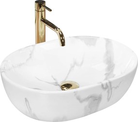 Lavabo da appoggio Rea Amelia Marmo Shiny