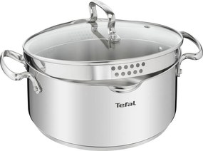 Pentola in acciaio inox con coperchio per induzione 5 l Duetto+ - Tefal
