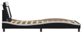 Giroletto con Luci LED Nero e Bianco 100x200 cm in Similpelle