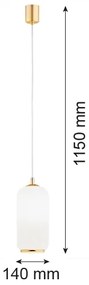 Argon 4993 - Lampadario a sospensione con filo PALLADO 1xE27/15W/230V oro/bianco