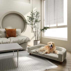 Cuccia per Cani di Taglia Grande Divano con Cuscino Sfoderabile 98x67x25 cm Grigio...