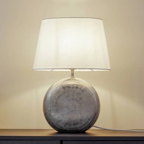 Lampada da tavolo Lindby Florentino, 49 cm, ceramica, tessuto