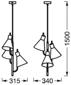 Ledvance - Lampadario LED a sospensione con filo DECOR TOKIO 3xLED/4,6W/230V