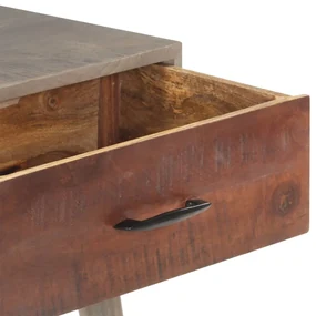 Tavolo consolle grigio 110x35x75 cm in massello di mango grezzo