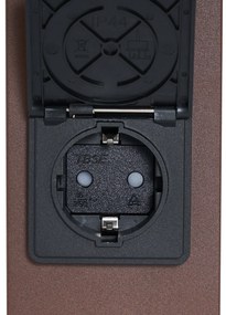 Lampada da esterno industriale color marrone ruggine con vetro fumé 70 cm con sensore crepuscolare IP44 - Denmark