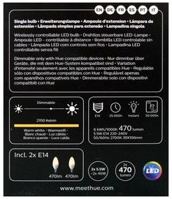 SET 2x Lampadina LED dimmerabile Philips Hue WHITE E14/5,5W/230V 2700K