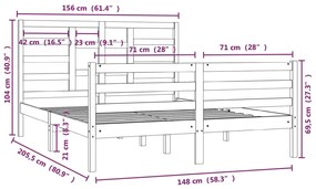 Giroletto Miele in Legno Massello 150x200 cm King Size